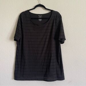 White Stag woman’s eyelet black tee size XXL casual elegance gma core everyday